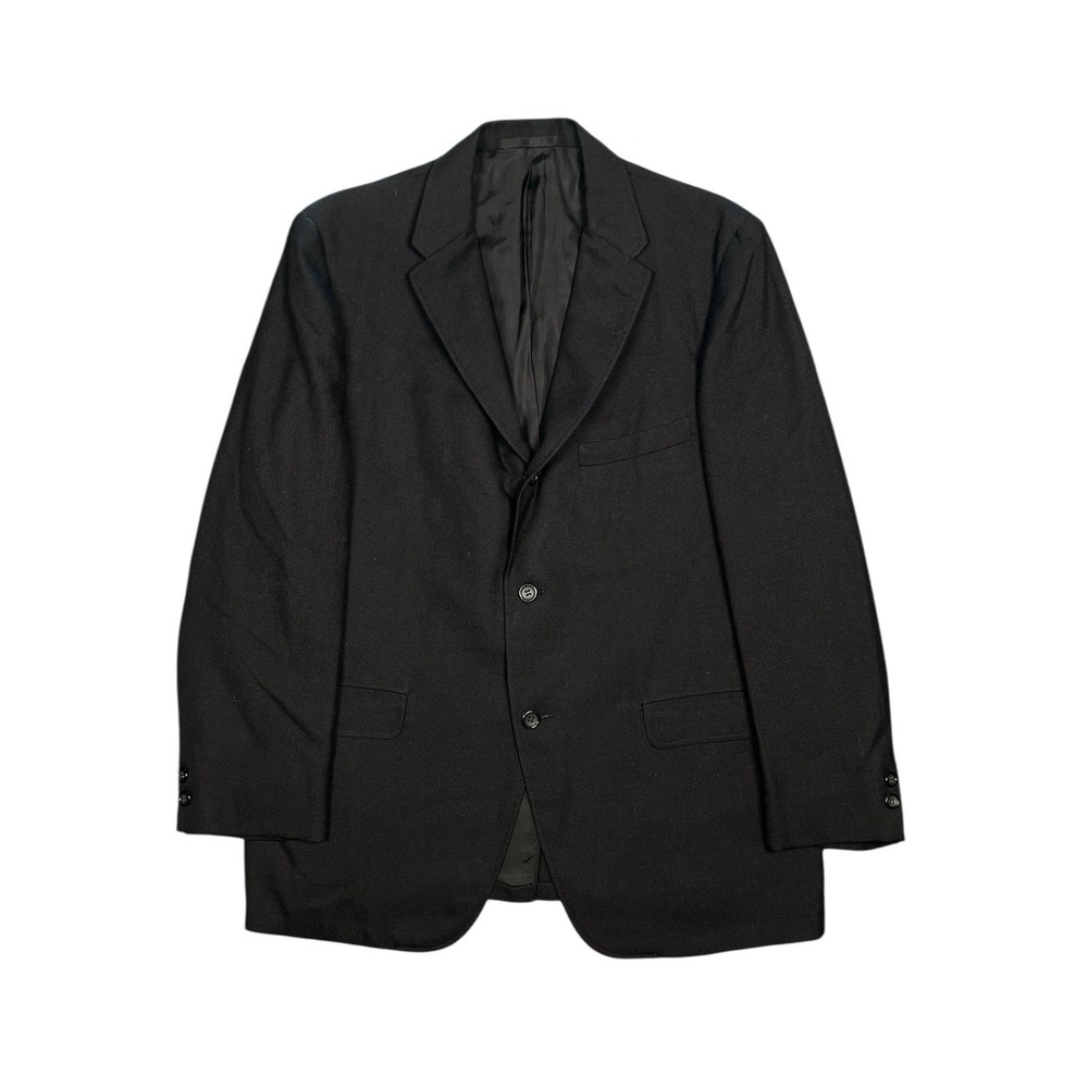 1960s 2 Piece Suit Richman Brothers Black Plain Weave 44R (35X26) - Picture 2 of 10